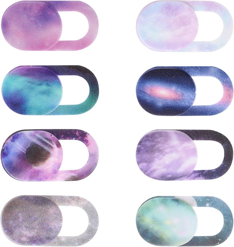JIYIN 8PCS Laptop Camera Cover Slide, Starry Sky Webcam Cover Slide Phone Camera Cover, Ultra-Thin Computer Camera Cover Slide Blocker Slider Privacy Cover for Laptop Desktop PC Tablet(Starry Sky) - Image 1